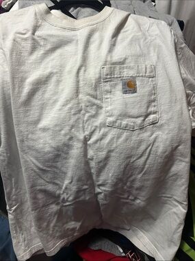 Carhartt White Pocket Tee with Logo Patch